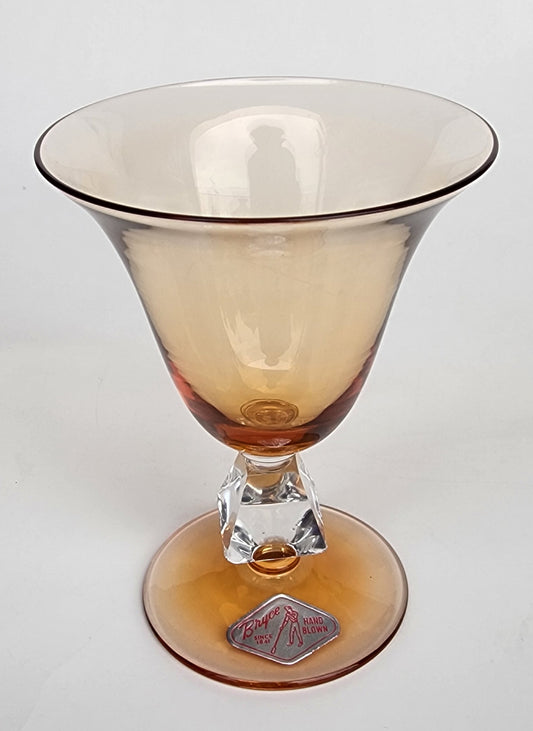 Bryce tulip Aquarius Amber cocktail glass Crystal 4 piece set
