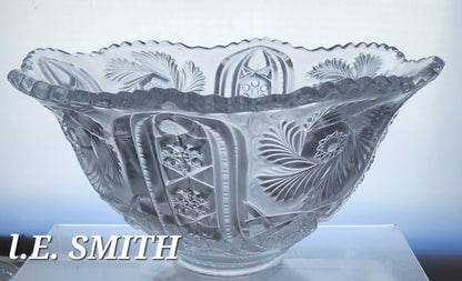 L E Smith Glass buzzstar punch bowl