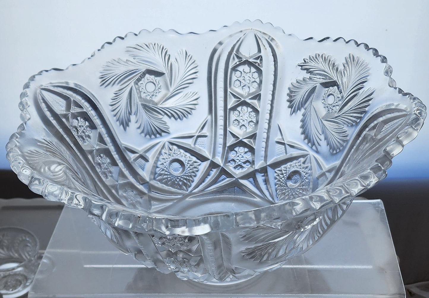 L E Smith Glass buzzstar punch bowl