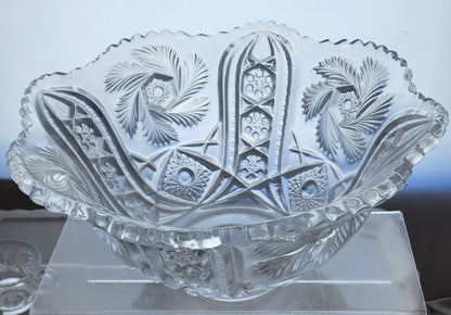 L E Smith Glass buzzstar punch bowl