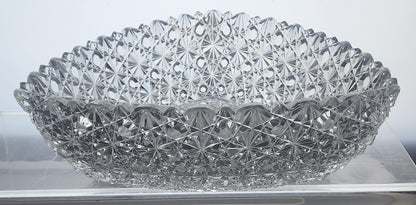 ABP bowl triangle Russian hand cut glass flashy tg125