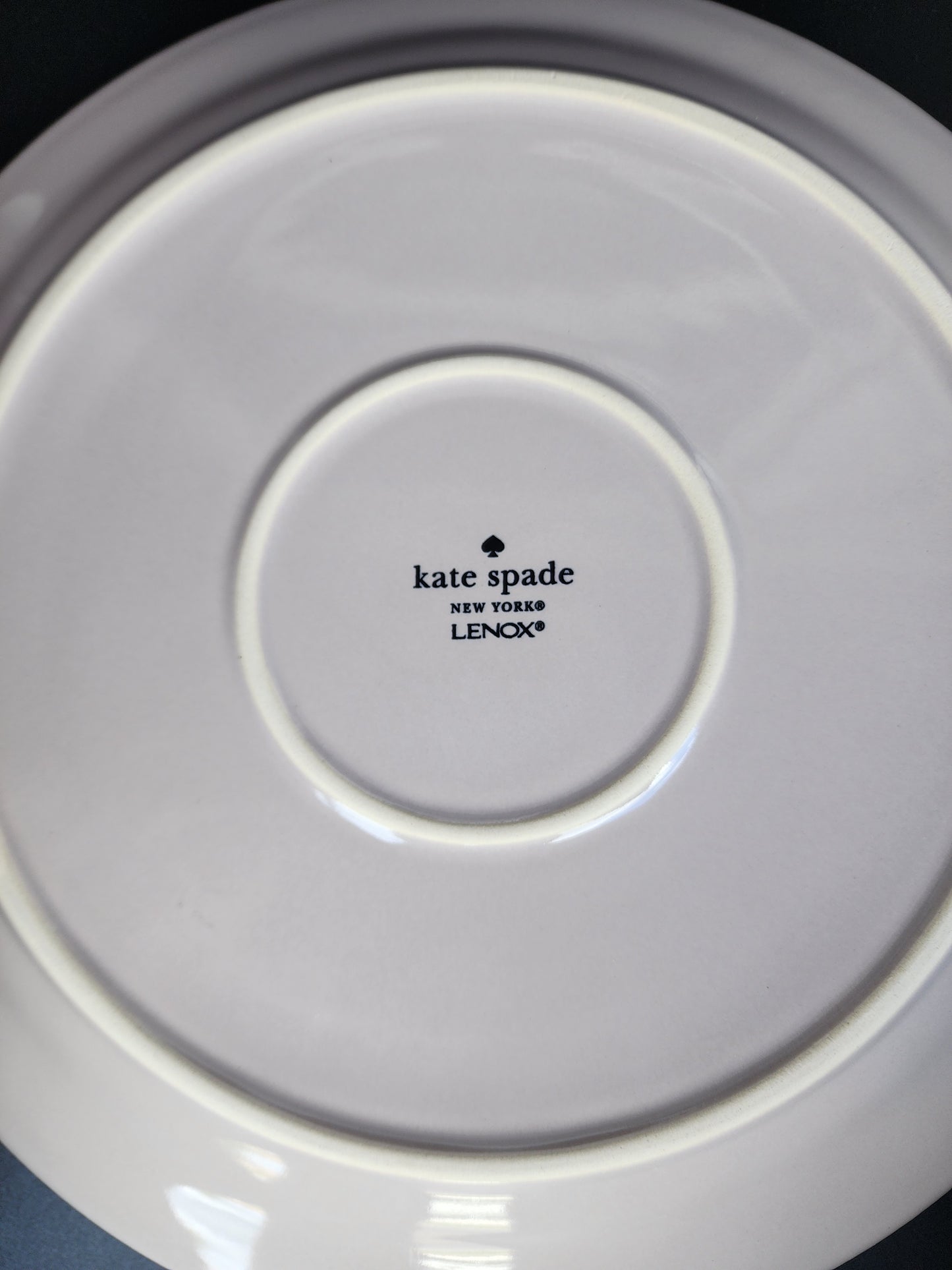 Pair lenox Kate Spade cream strip salad plates Beige