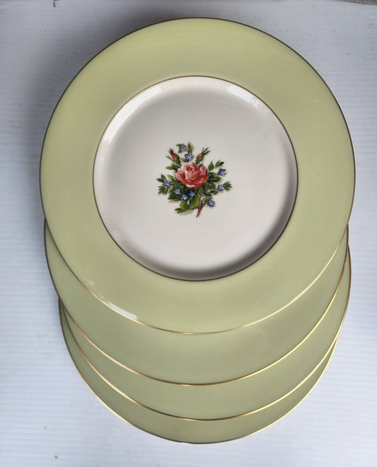 4 Fine Arts china dinner 10.5" plates  Romance Rose