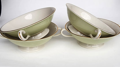 4 Fine Arts china cream soups Romance Rose