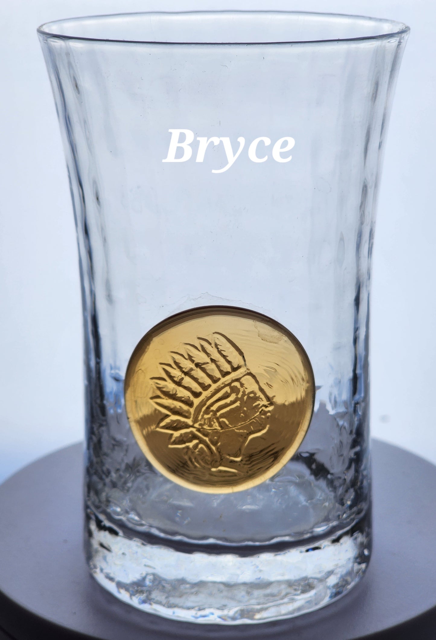 Bryce amber Emblem Indian Head tumbler optic