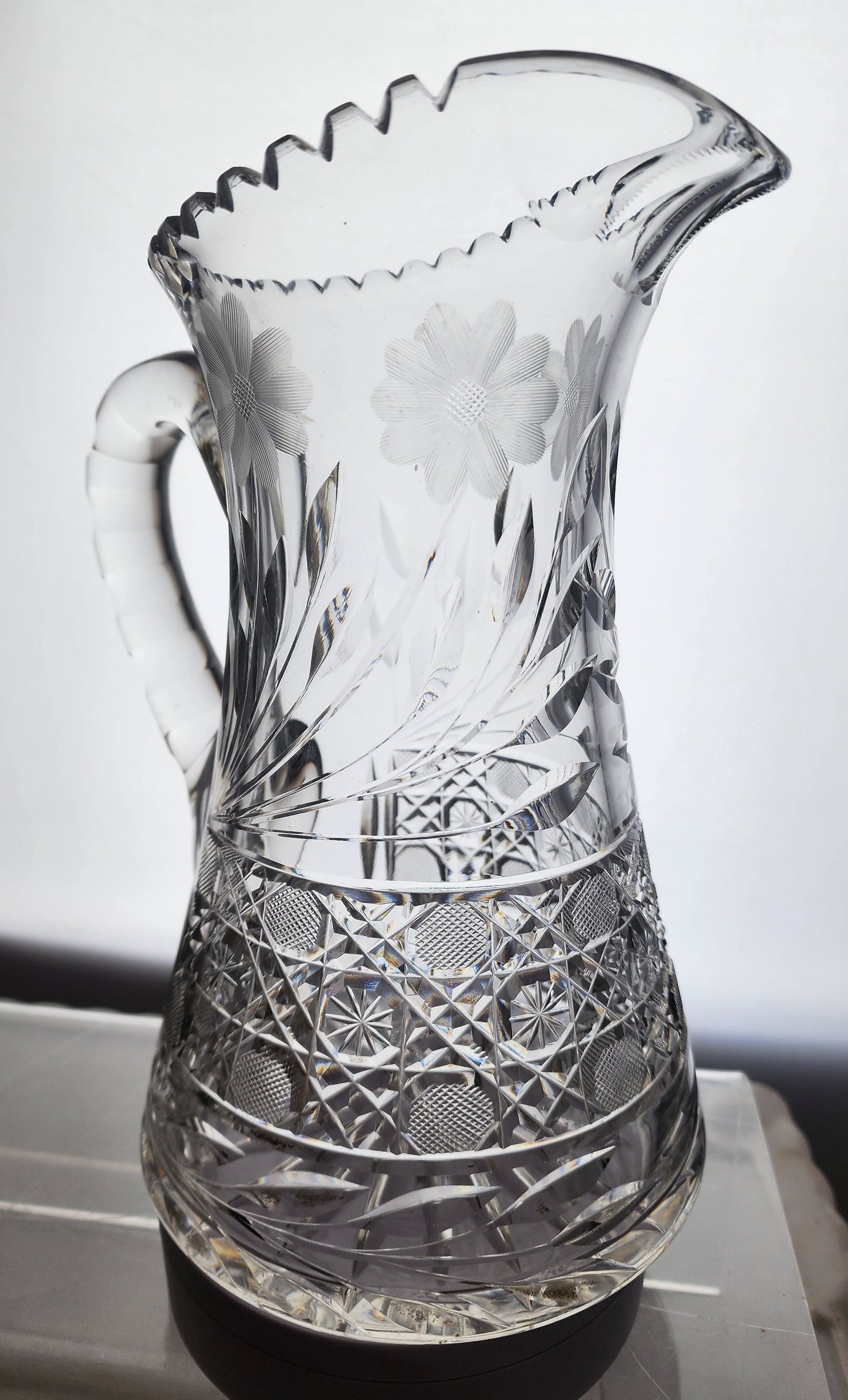 Antique Pitcher Cut Glass Harvard
