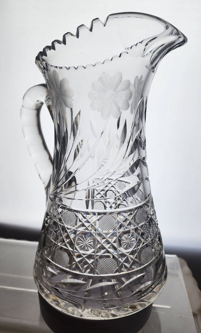 Antique Pitcher Cut Glass Harvard