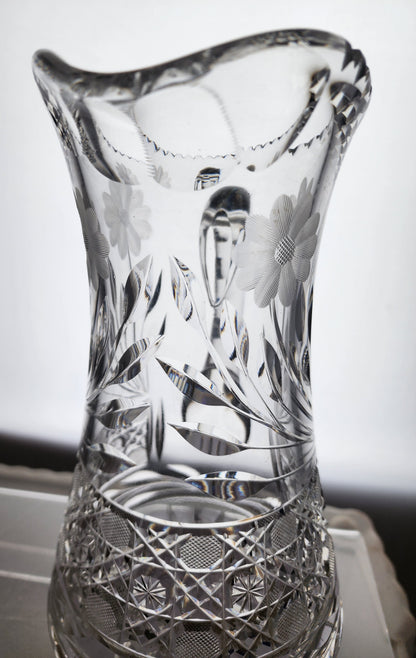 Antique Pitcher Cut Glass Harvard