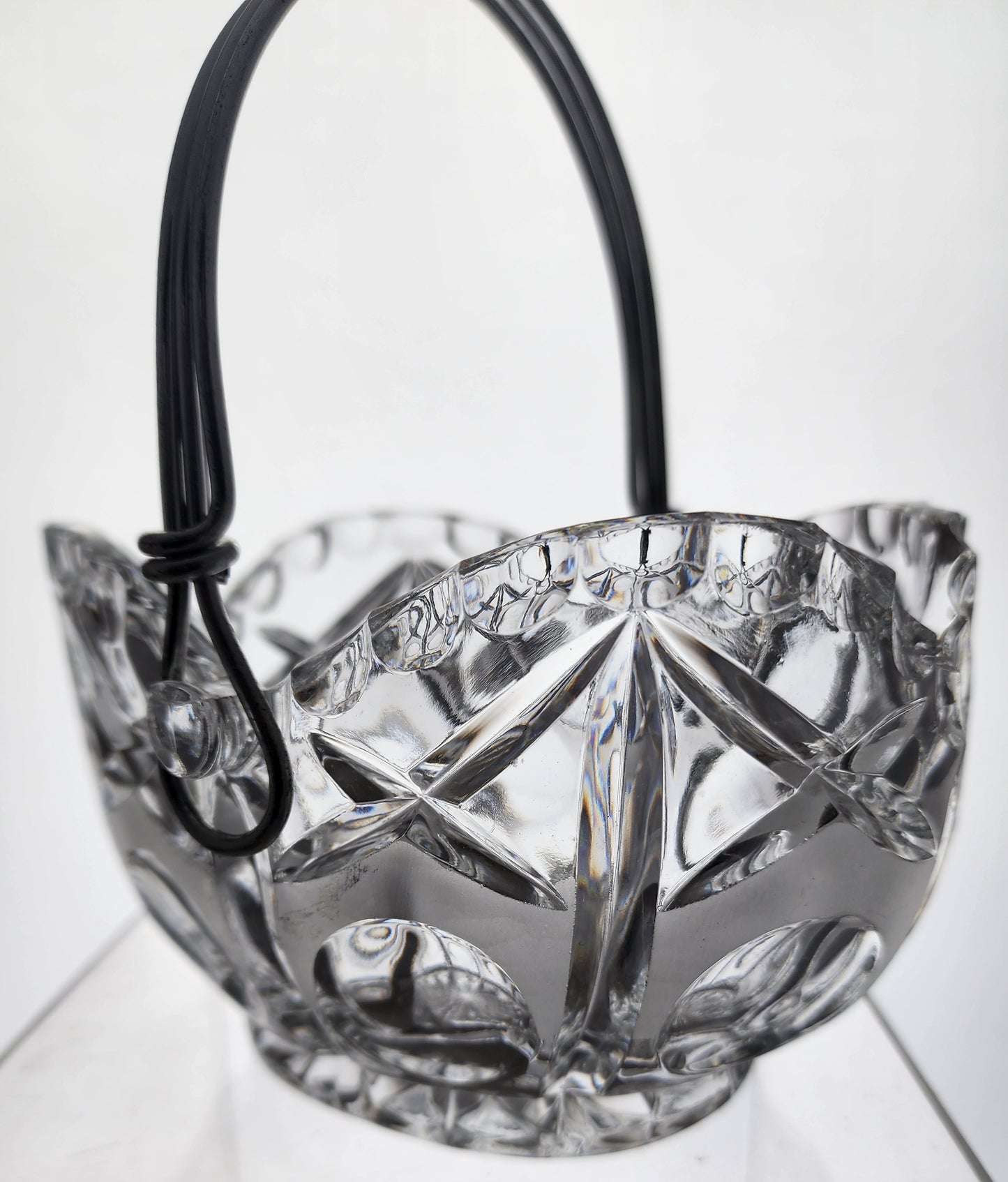Glass basket With silver handle