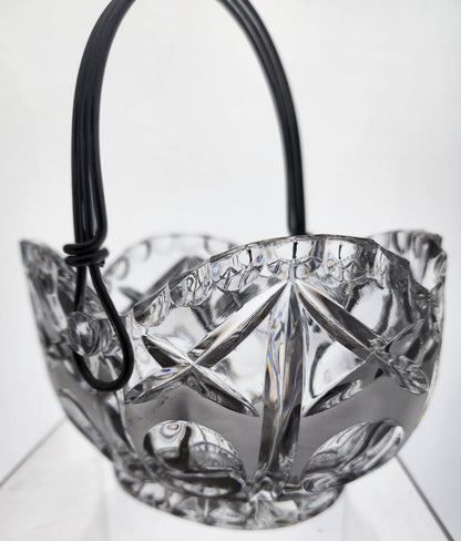 Glass basket With silver handle