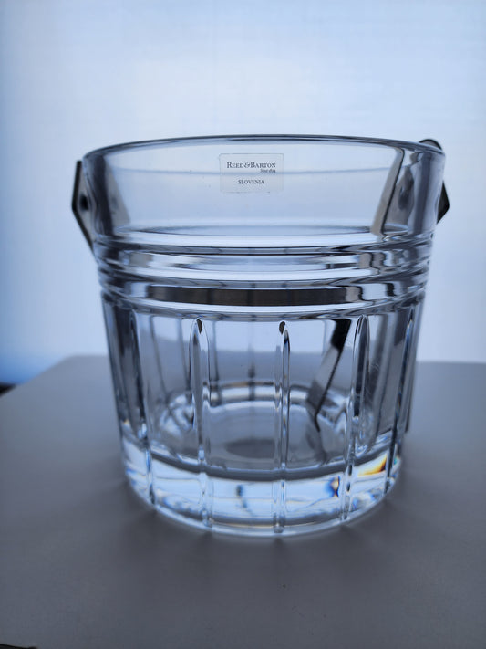 Signed Reed  & Barton Glass ice tub , crystal