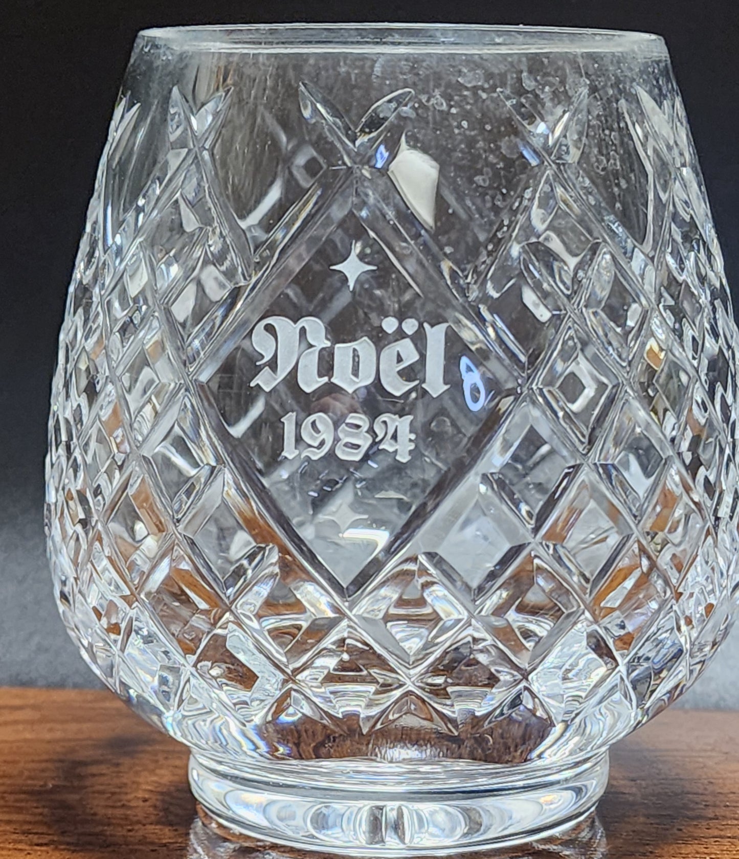 Crystal votive Hand blown Noel 1984.Made in USA