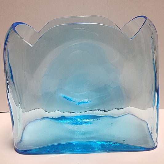Bryce glass cerulean blue glass whimsey glass vase