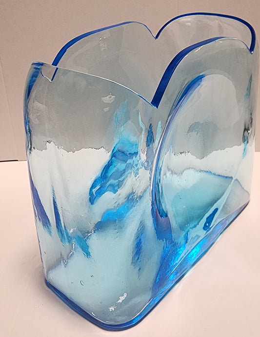 Bryce glass cerulean blue glass whimsey glass vase