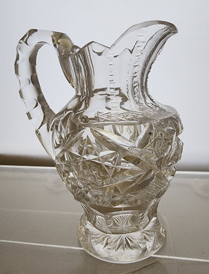 ABP cut glass signed Hawkes creamer American