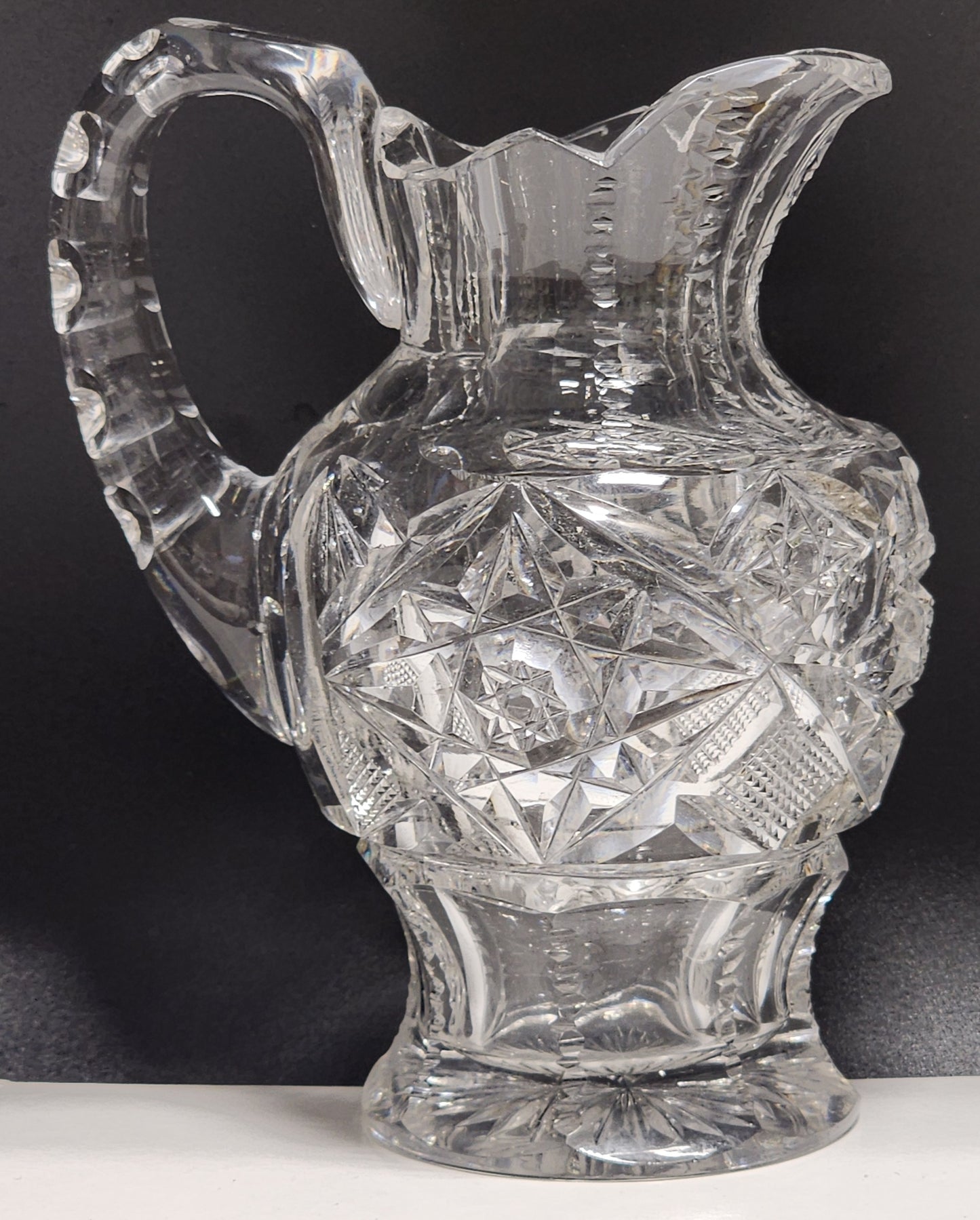 ABP cut glass signed Hawkes creamer American