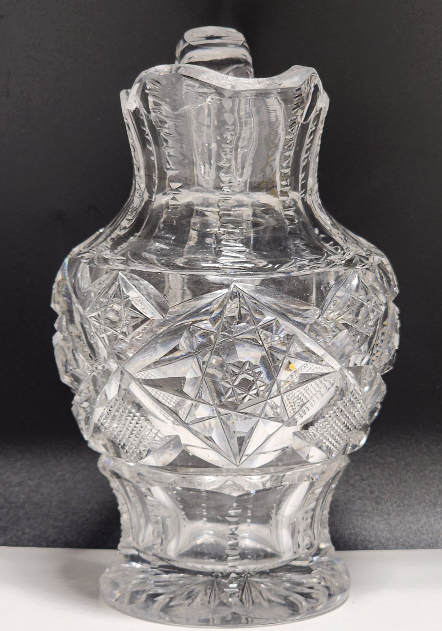 ABP cut glass signed Hawkes creamer American