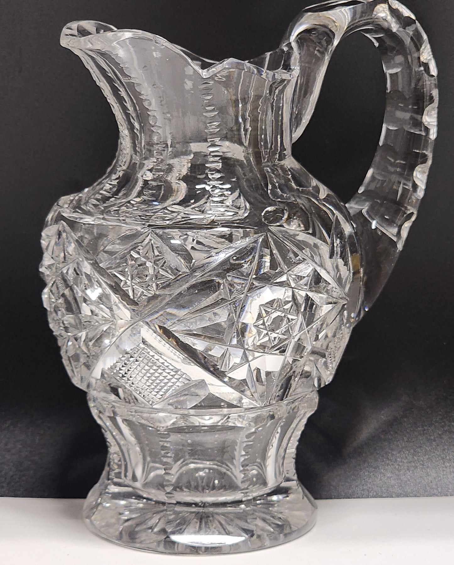 ABP cut glass signed Hawkes creamer American