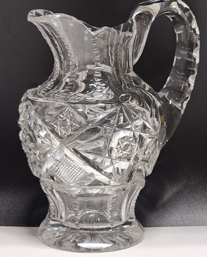 ABP cut glass signed Hawkes creamer American