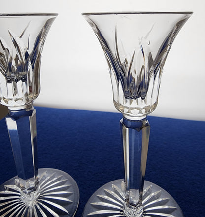 Signed Cut Glass Saratoga pair candle sticks Lenox USA , crystal