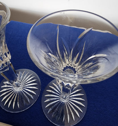 Signed Cut Glass Saratoga pair candle sticks Lenox USA , crystal