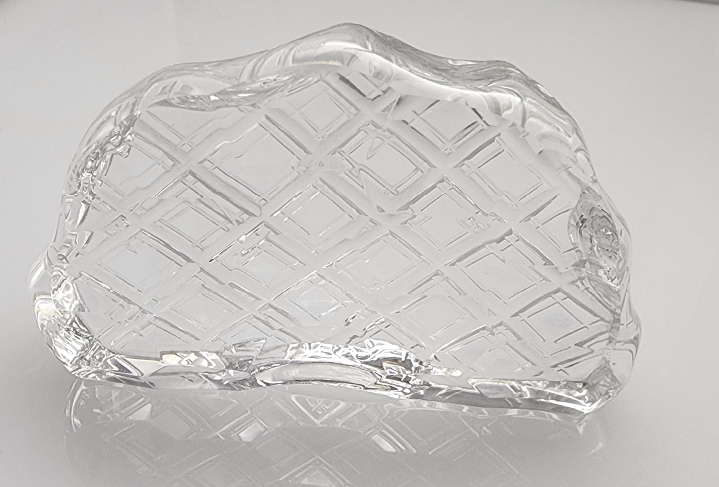 Hand cut glass tartan paperweight, 24% lead crystal Great gift