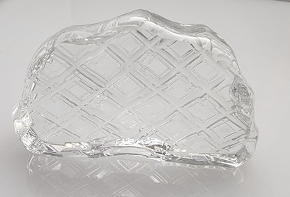 Hand cut glass tartan paperweight, 24% lead crystal Great gift