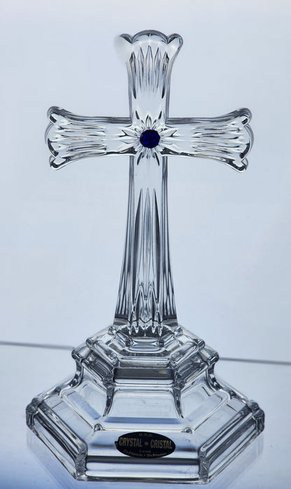 Crystal cross blue jewel Great gift Made in USA