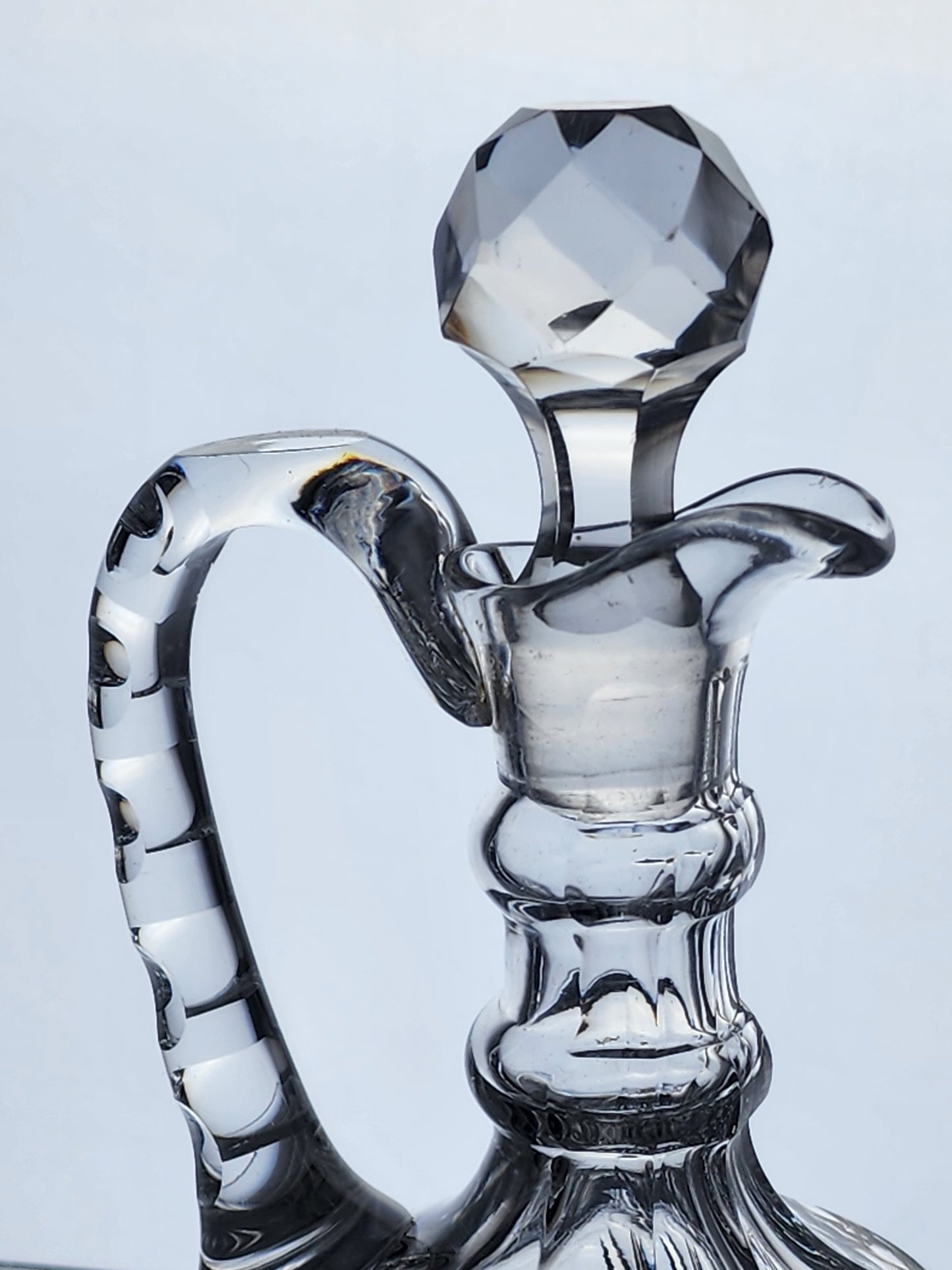 Cut glass abp Antique handled cruid