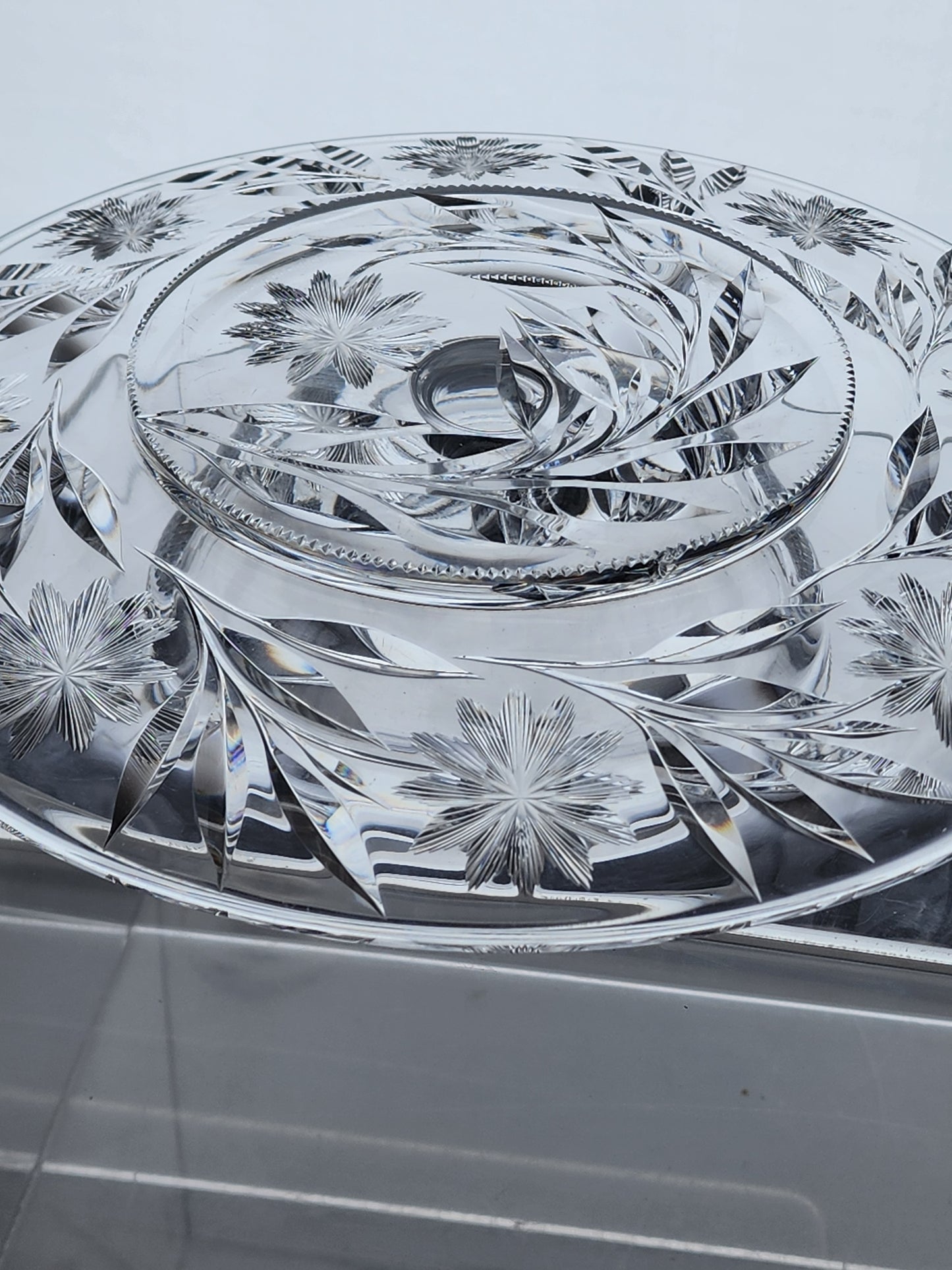 Cut glass chip and dip bowl abp