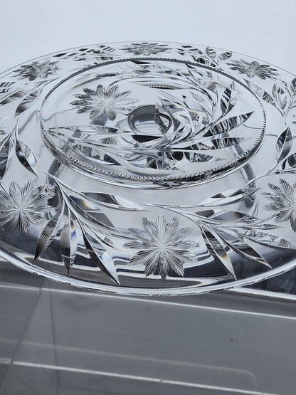 Cut glass chip and dip bowl abp