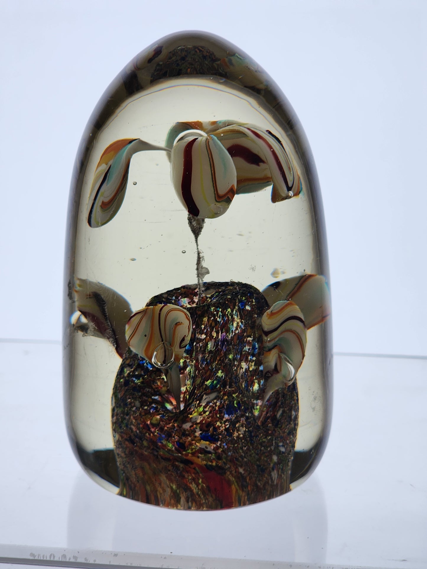 Hand crafted art glass paperweight
