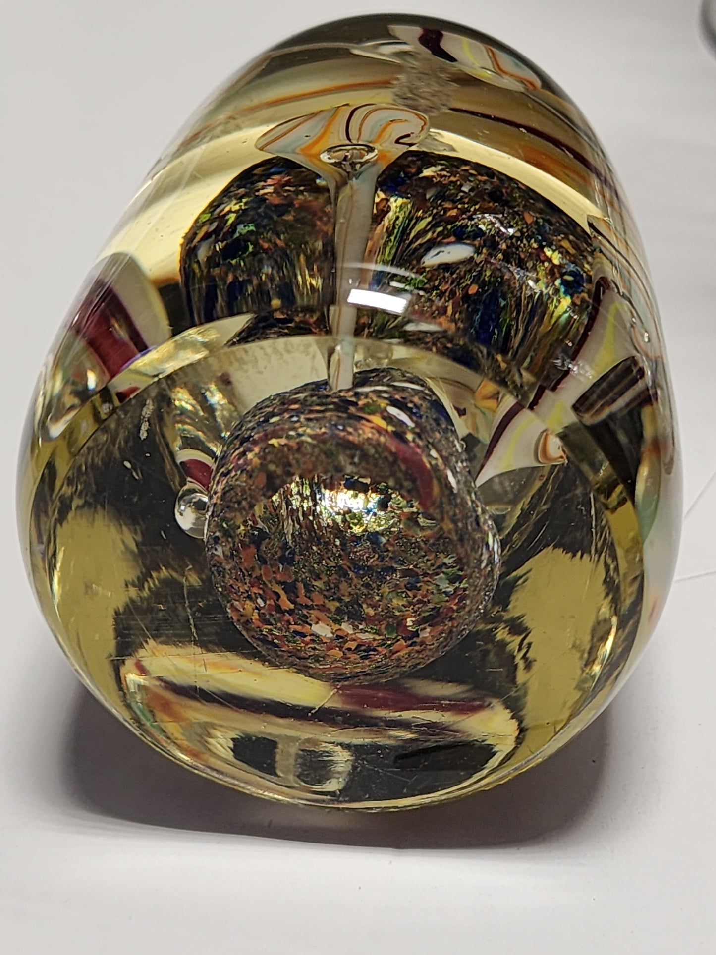 Hand crafted art glass paperweight