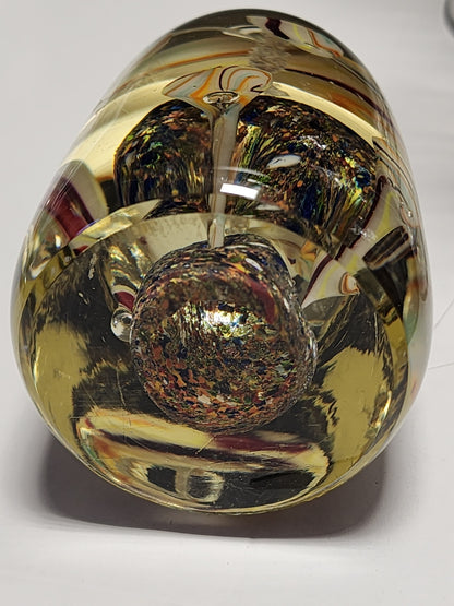 Hand crafted art glass paperweight