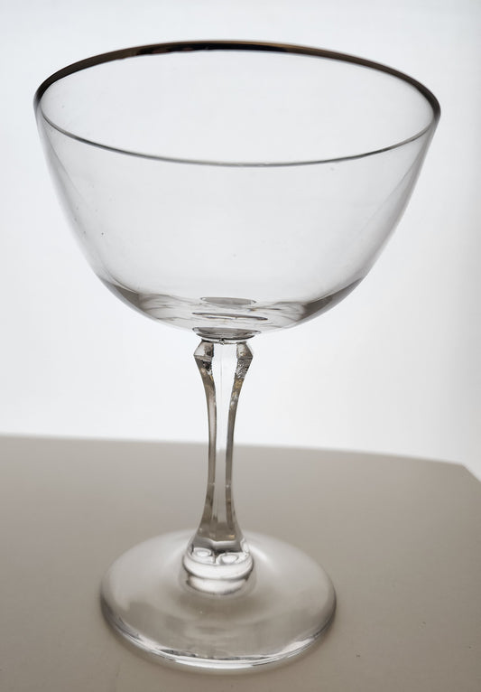 Pair Lenox Crystal Montclair Platinum champagne replacement Made in USA Mt Pleasant PA  mouth blown