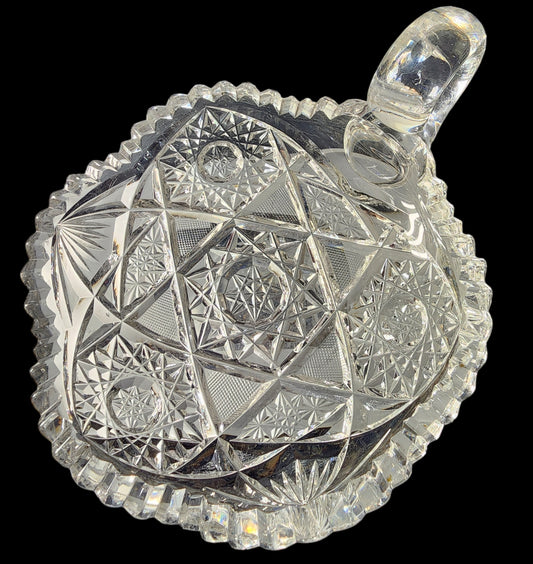 ABP Crystal Cut Glass handled nappie ch