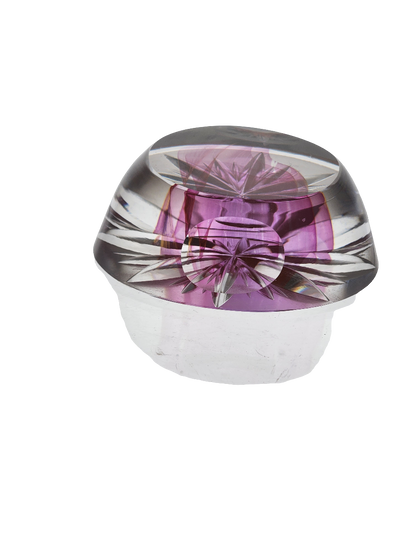 Hand cut glass oval art Paperweight signed Peter ORourke