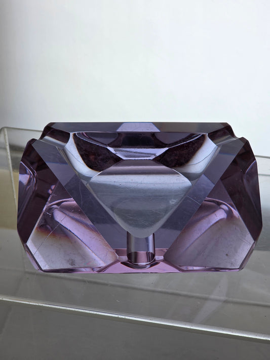 Amethyst glass ashtray 3 slot