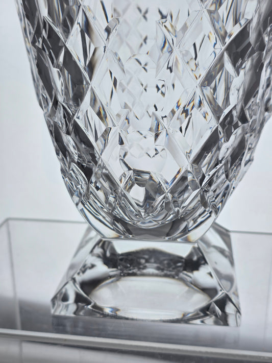 Hand Cut 24% lead crystal vase / center piece with space for etching Award 8 lbs