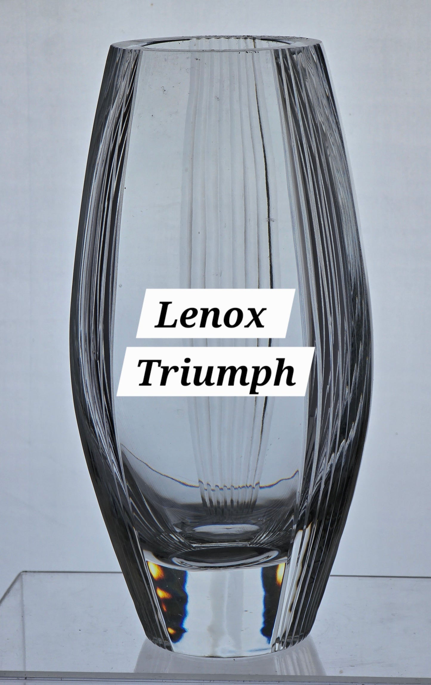 Lenox Cut glass Crystal Triumph large vase Made in USA Signed