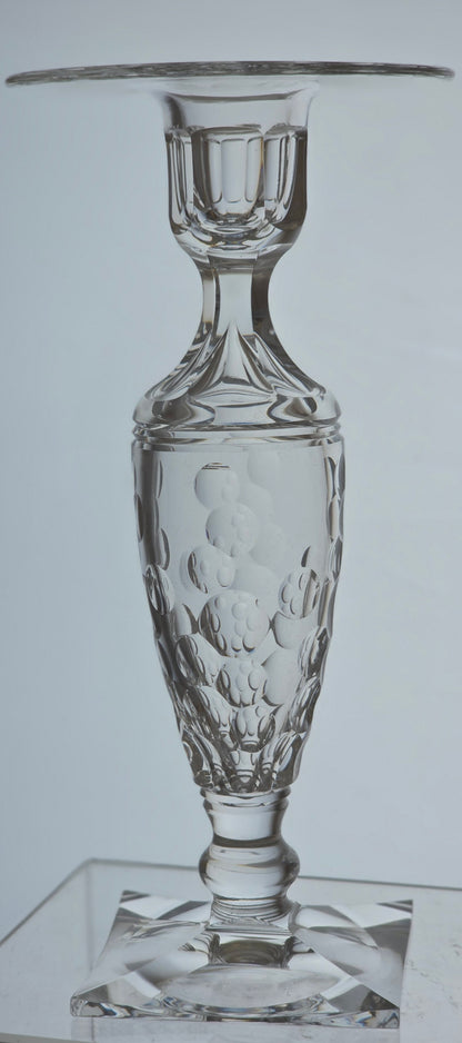 Pair of hand Cut Glass candle sticks Antique