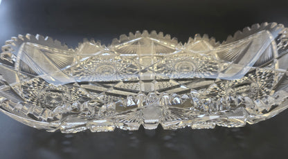 American Brilliant Period Cut Glass rectangular tray Antique bob31