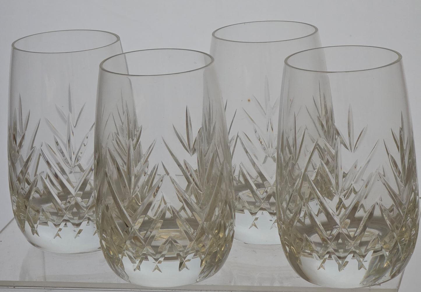 4 piece Schott - Zwiesel cut Tiffany pattern Hand cut Crystal juice glass