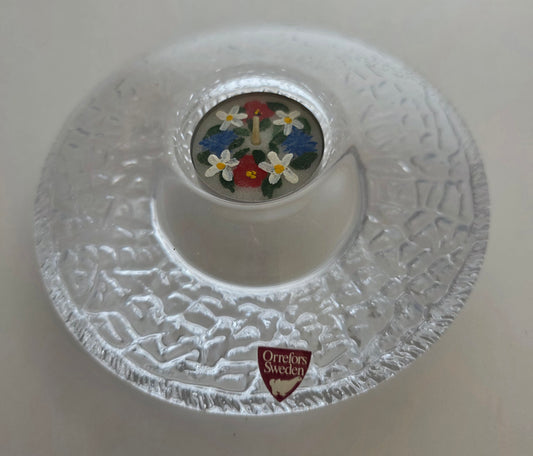 Orrefors Swedish tee light  signed -