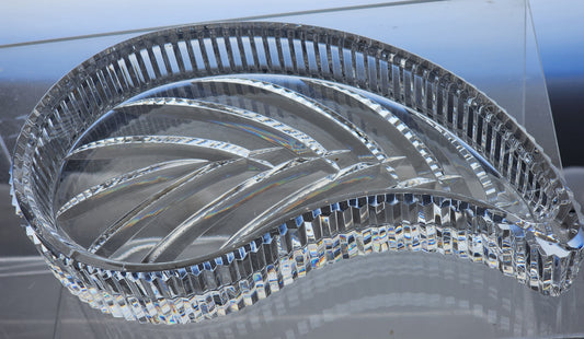 Signed Waterford cut glass Hand Cut dish / tray paisley