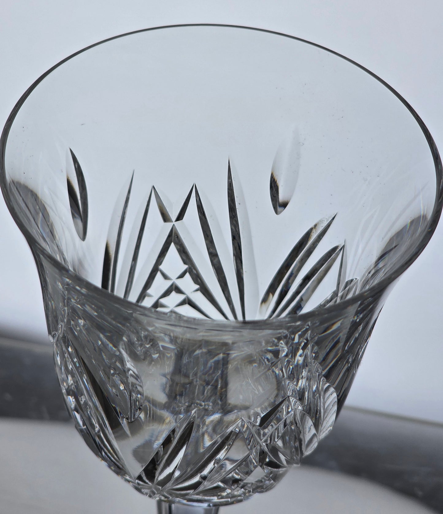 Signed Waterford CUT GLASS Leana goblet crystal