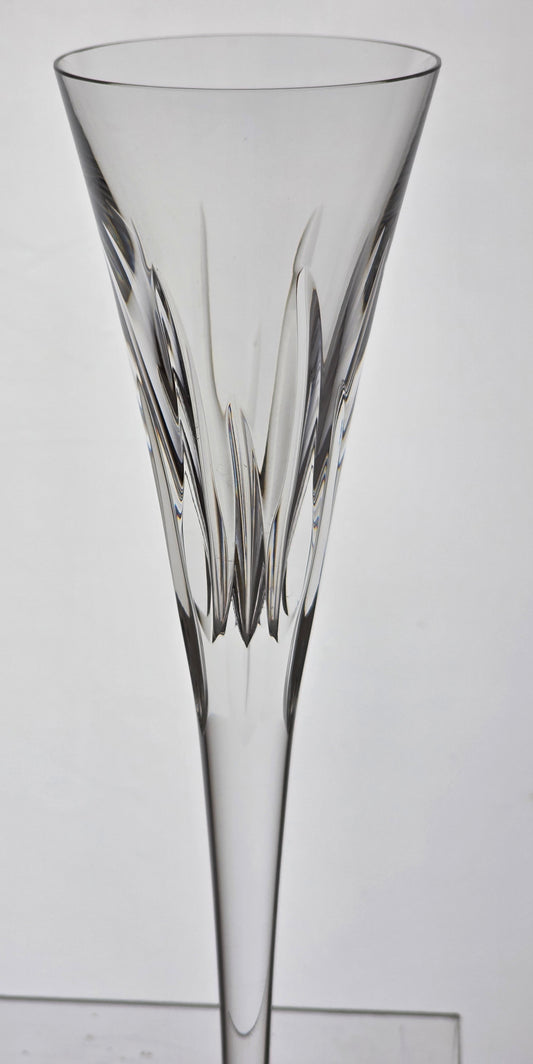 Signed Waterford CUT GLASS Times Square Toasting Flutes pair crystal