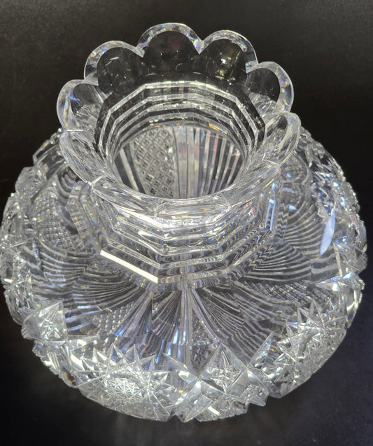 ABP cut glass Libbey Express flower center American brilliant period 1886 -1916 pa7