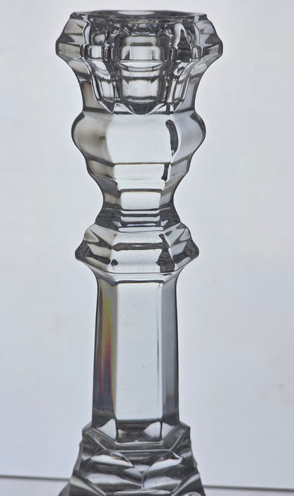 Pair Signed Tiffany Glass candle sticks USA , crystal