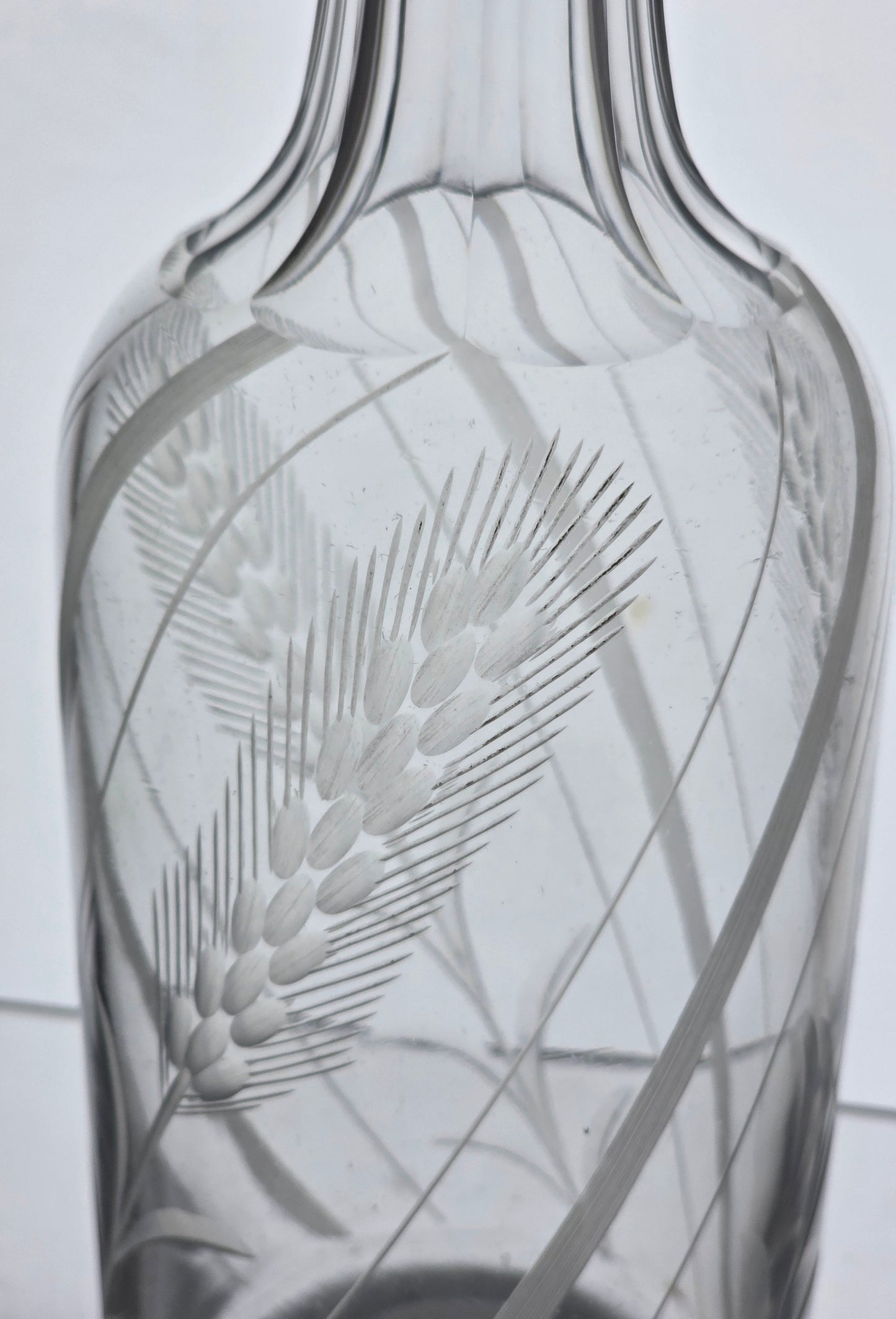 Cut Glass Wheat Decanter